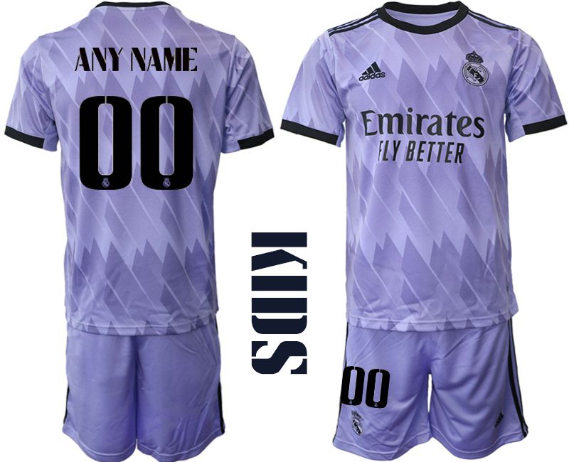 Youth 2022-2023 Club Real Madrid away purple customized Soccer Jersey->customized soccer jersey->Custom Jersey